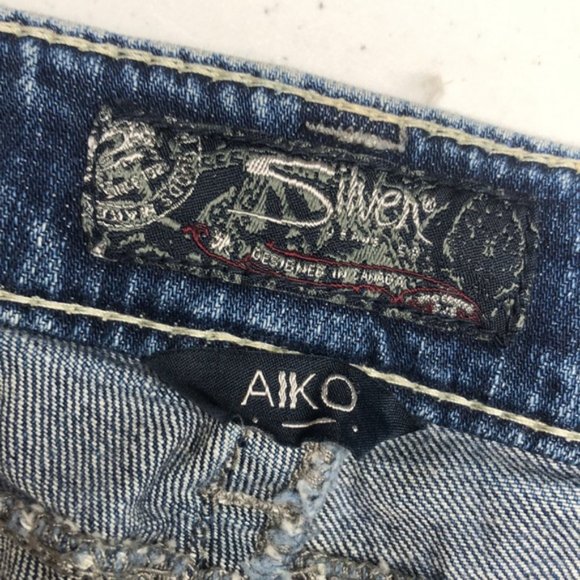 VINTAGE SILVER AIKO LOW STRAIGHT JEANS 30x34 🦋 - Picture 2 of 11
